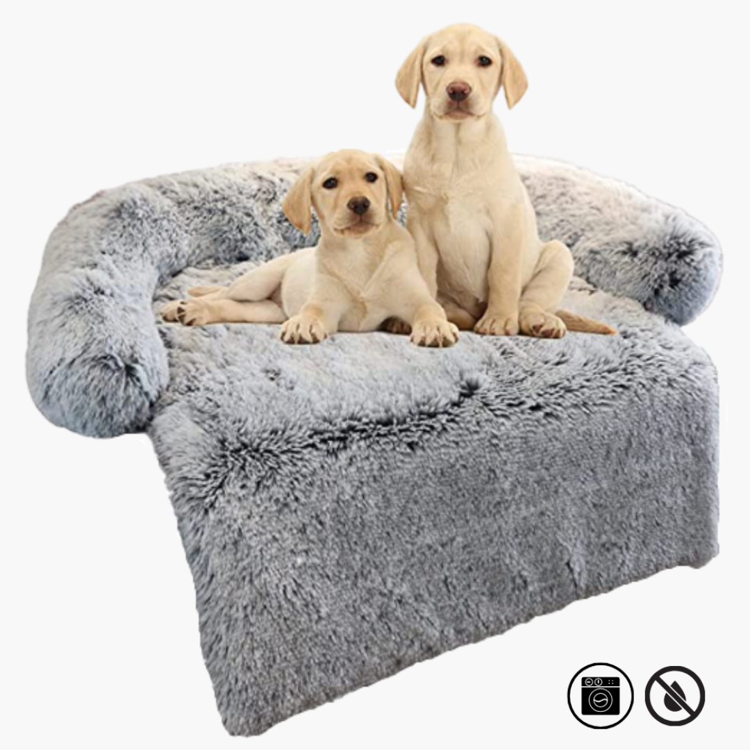 Winter Luxury Dog Sofa Bed - PawLounge Snowflake Edition