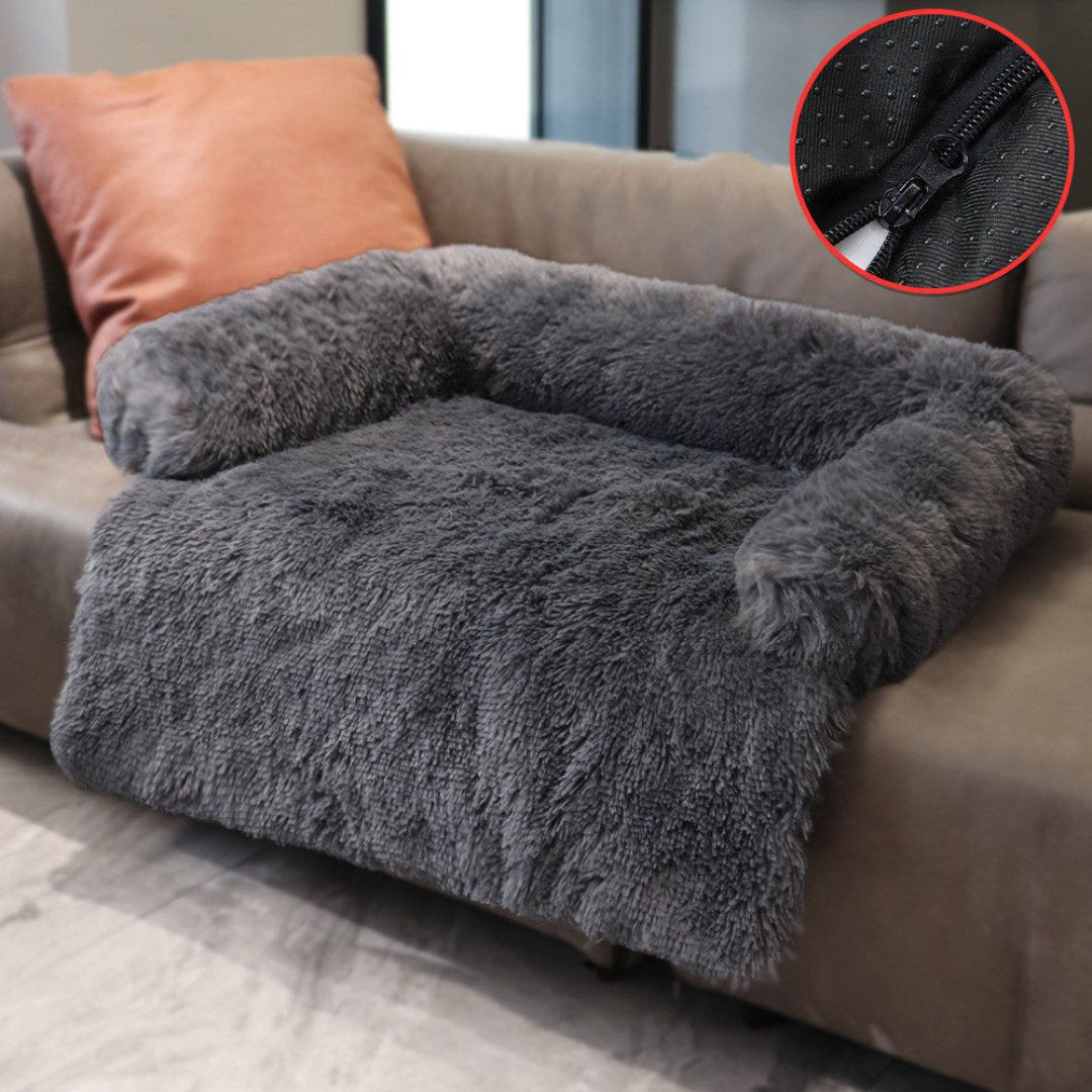 Winter Luxury Dog Sofa Bed - PawLounge Snowflake Edition