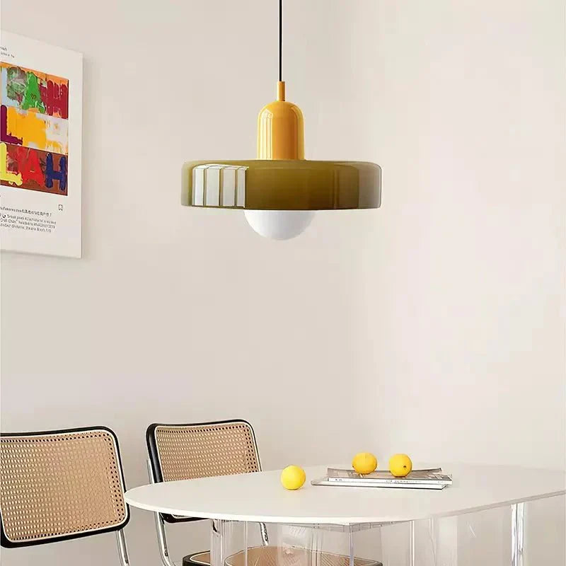 Geometric Bauhaus Ceiling Lamp in Glass