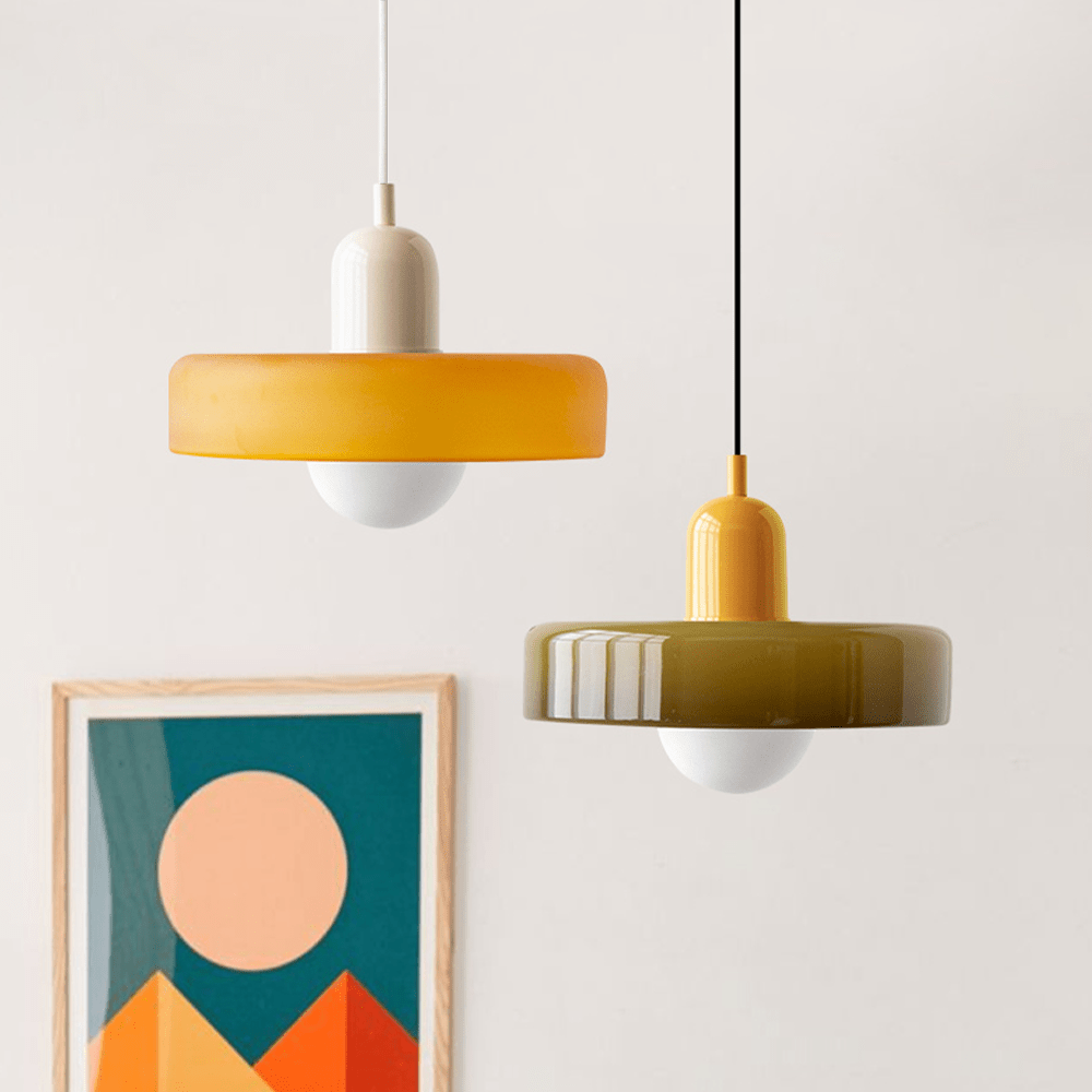Geometric Bauhaus Ceiling Lamp in Glass