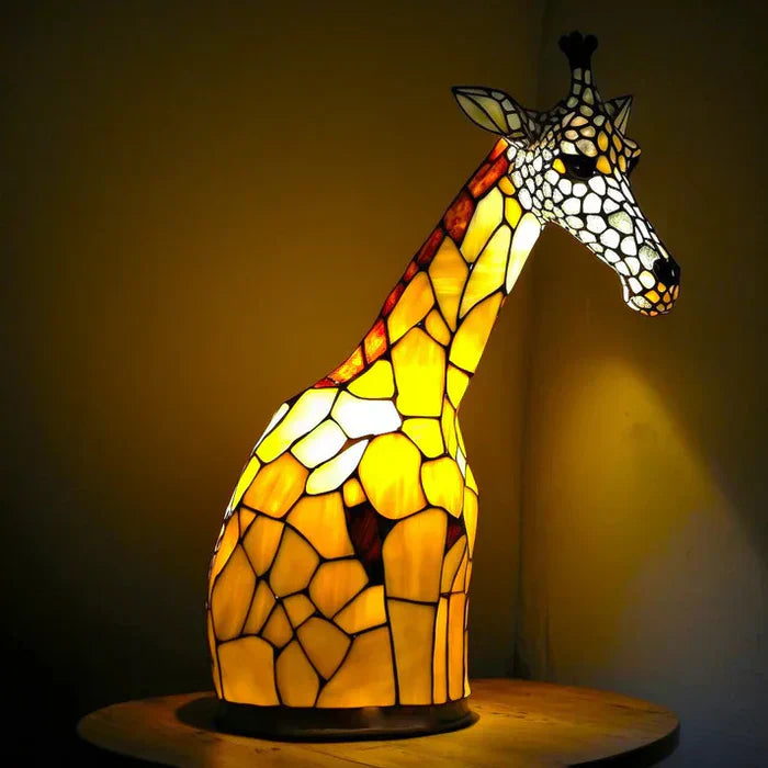 Vibrant Stained Glass Animal Lamps – Artistic Table Decoration