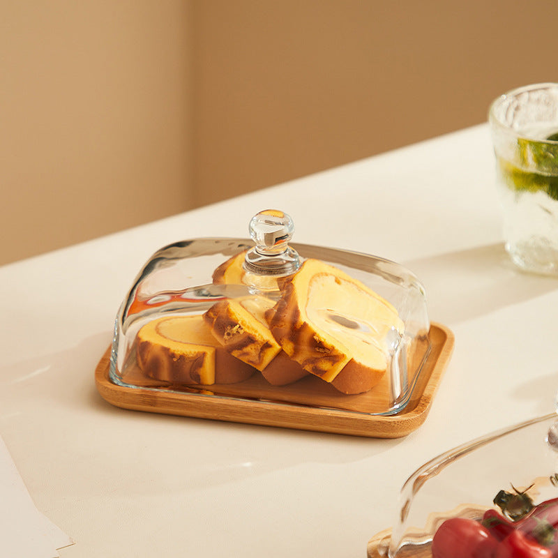 Wood and Glass Butter Dish – ButterElegance