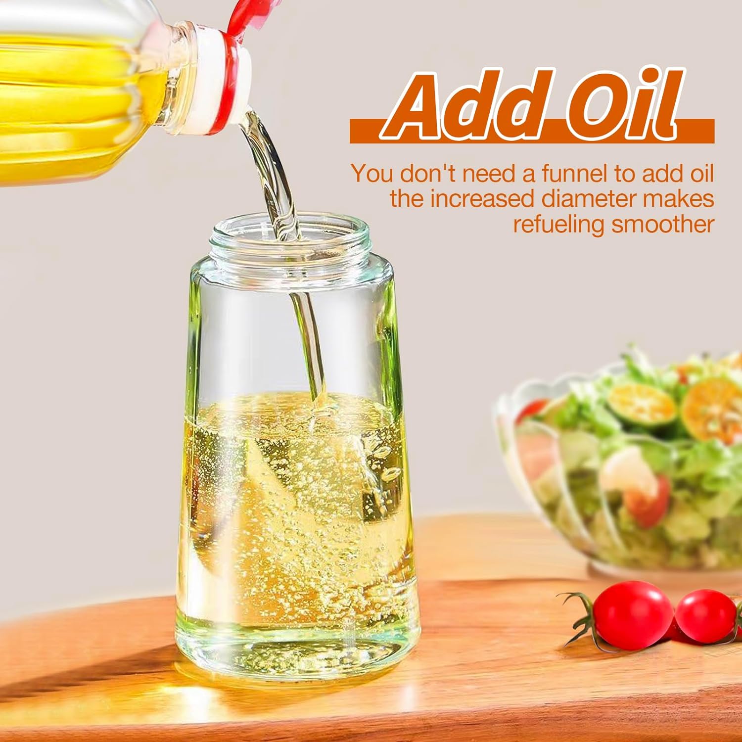 2-in-1 Olive Oil Spray – Premium 470ml Glass Bottle