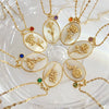 Birthstone and Birth Flower Necklace – Aurora