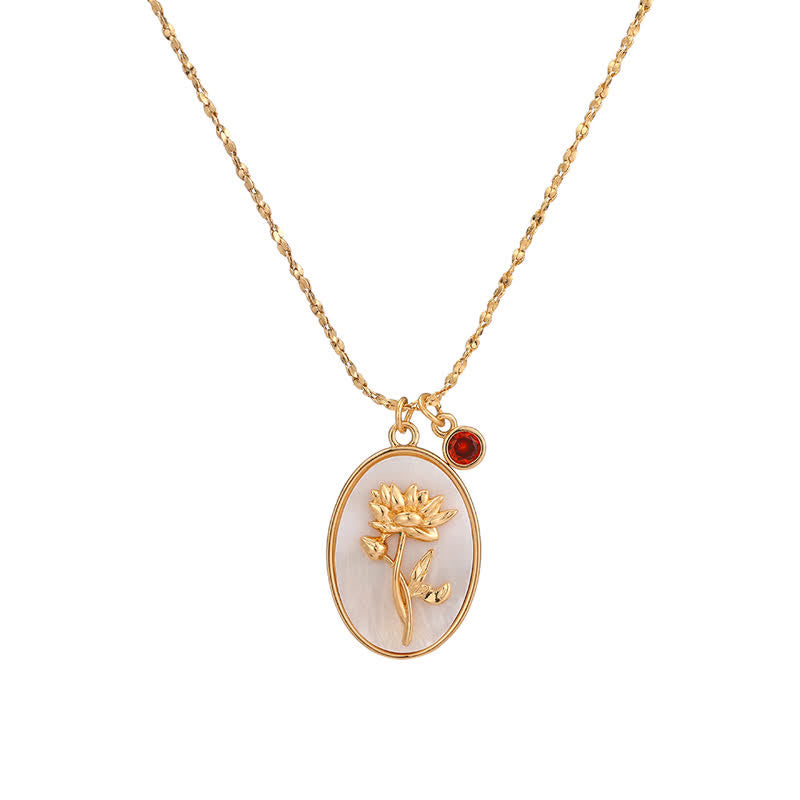 Birthstone and Birth Flower Necklace – Aurora