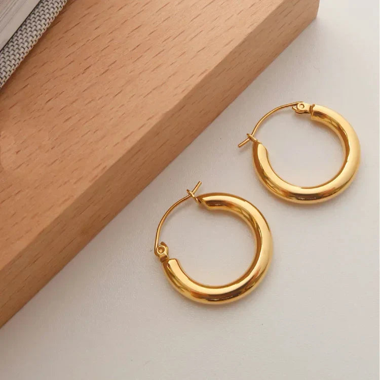 Golden Hoop Earrings – Aurélie