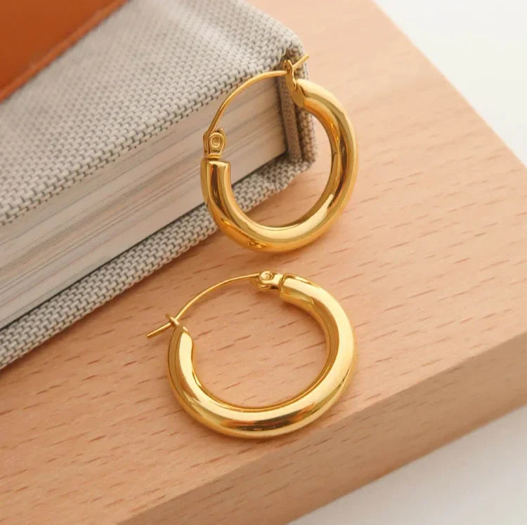 Golden Hoop Earrings – Aurélie