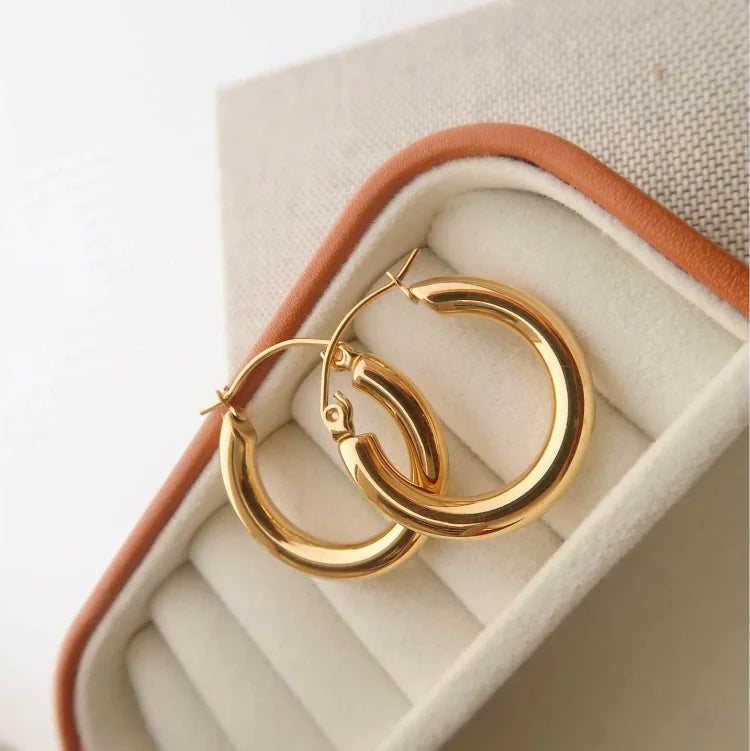 Golden Hoop Earrings – Aurélie