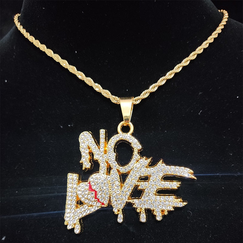 Sterling Mystique | Hip Hop Cuban Chains NO LOVE Necklace