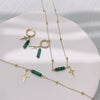 Natural Malachite Star Pendant Earrings, Necklace and Bracelet – Maria