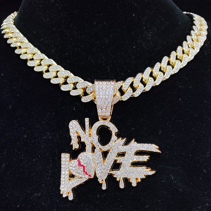 Sterling Mystique | Hip Hop Cuban Chains NO LOVE Necklace