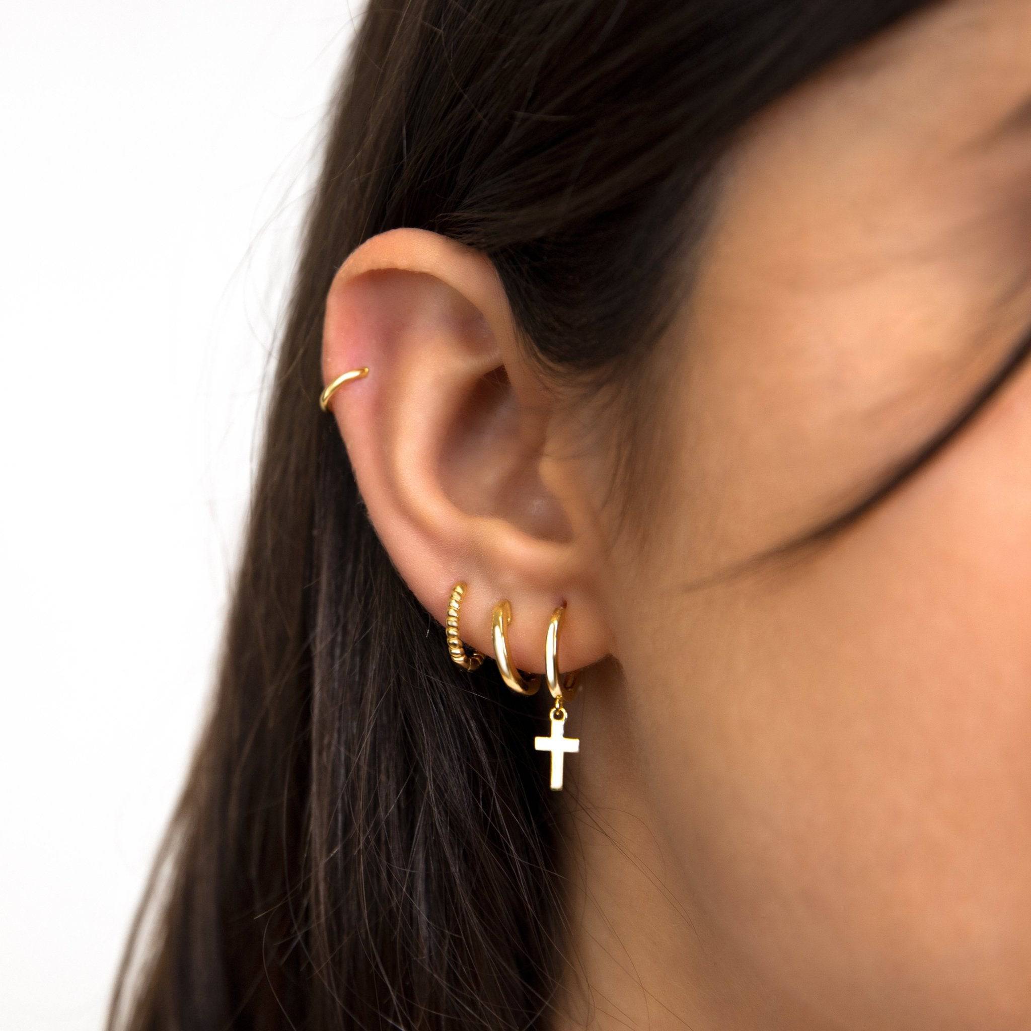 Earrings with Cross Pendant - Aurelia