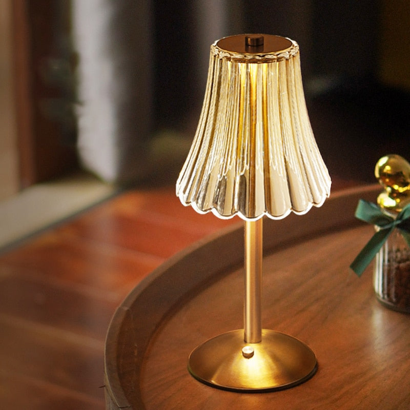 Golden Crystal Table Lamp - Aurora Luxe