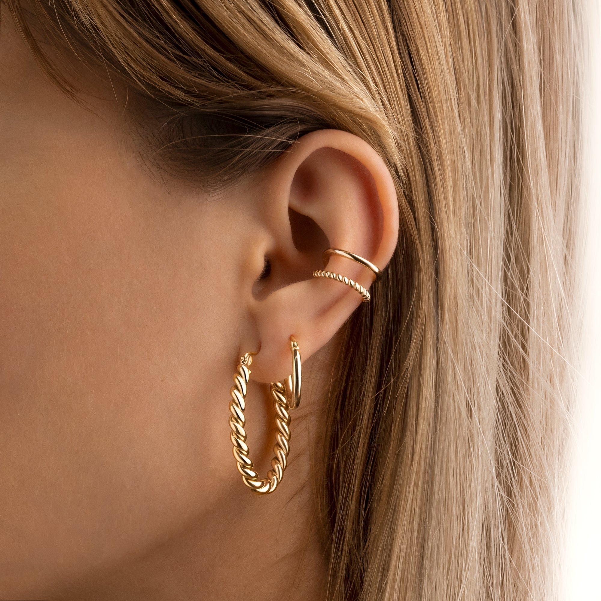 Braided Hoop Earrings - Fleur