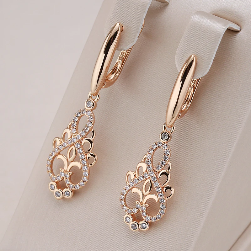 Stylish Gold Earrings with Zirconia – Lyra