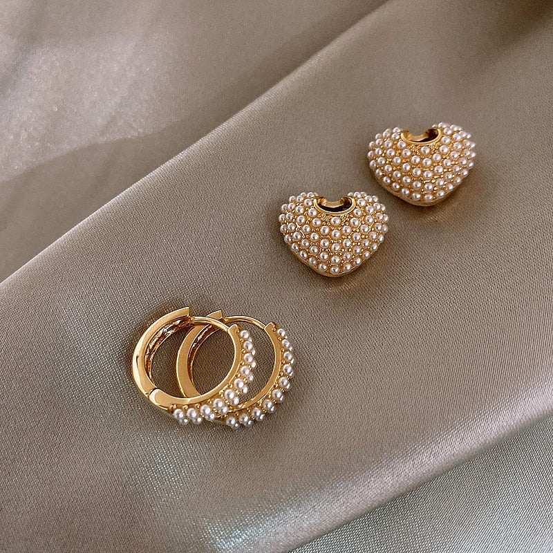 Stylish Golden Pearl Earrings for Women – Anne