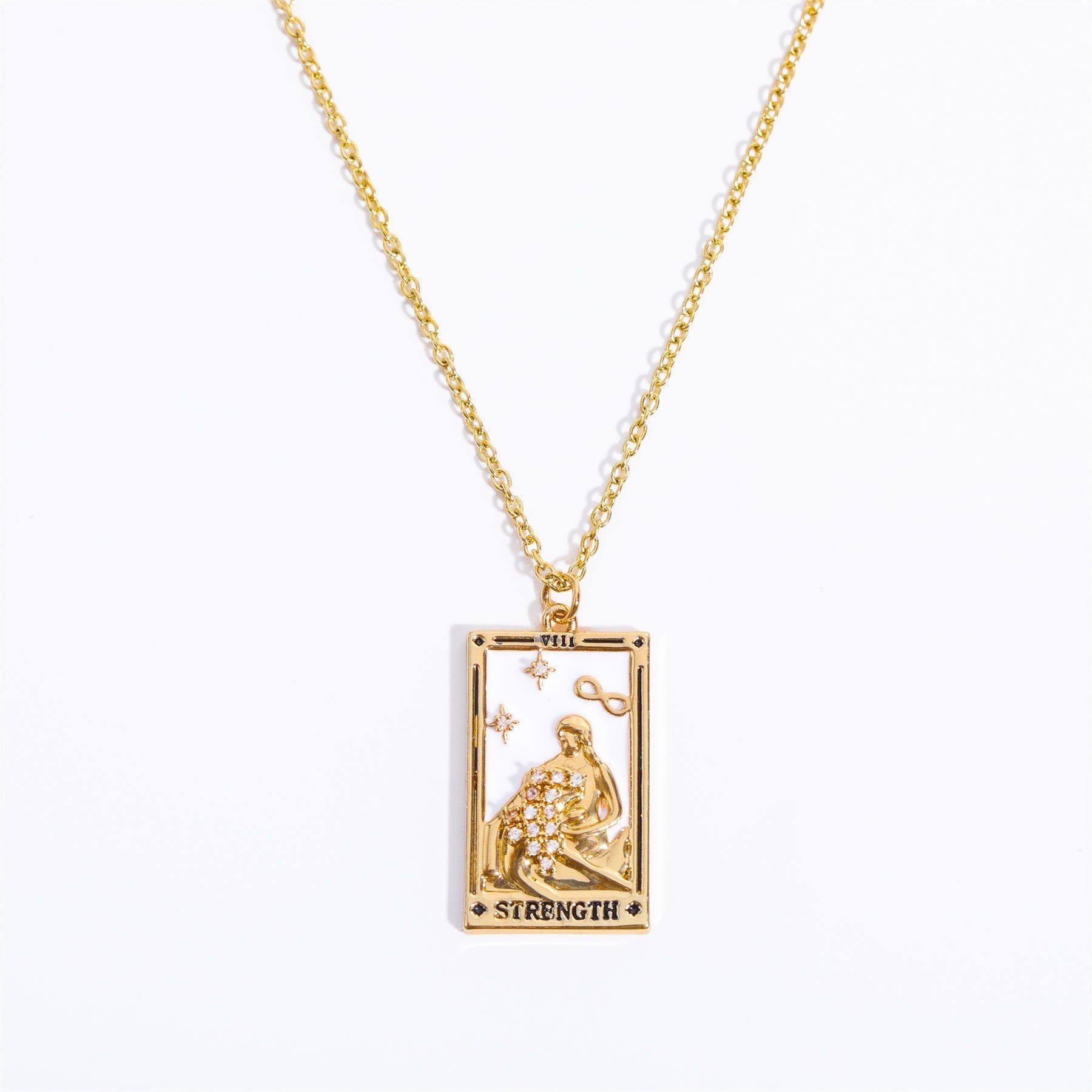 Zirconia Gold-Plated Tarot Drop Pendant Necklace – Amara