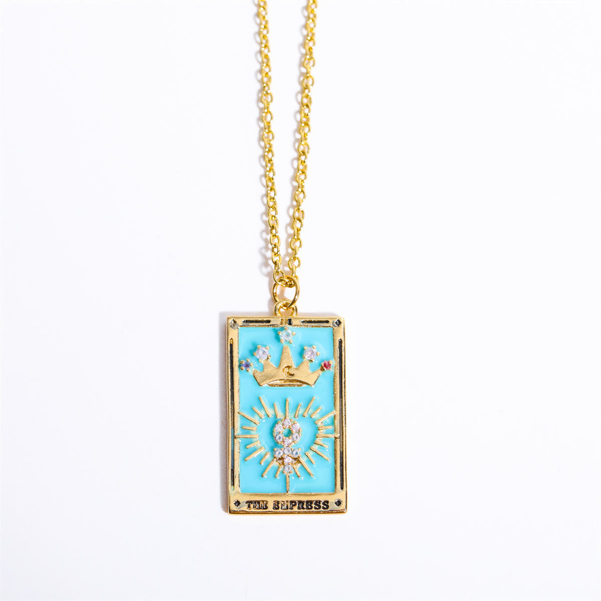 Zirconia Gold-Plated Tarot Drop Pendant Necklace – Amara
