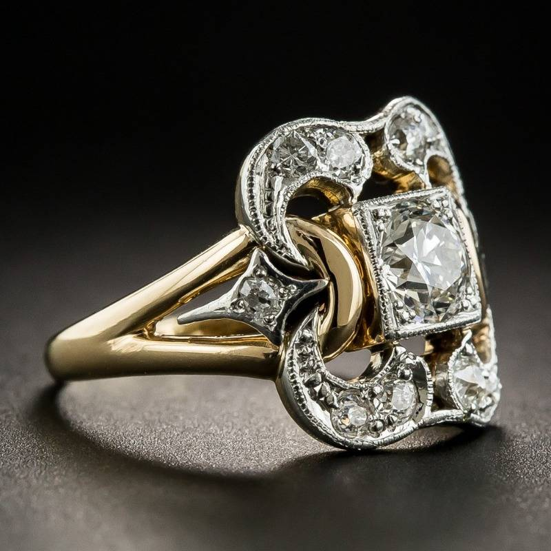 Vintage Golden Zirconia Ring - Celestine