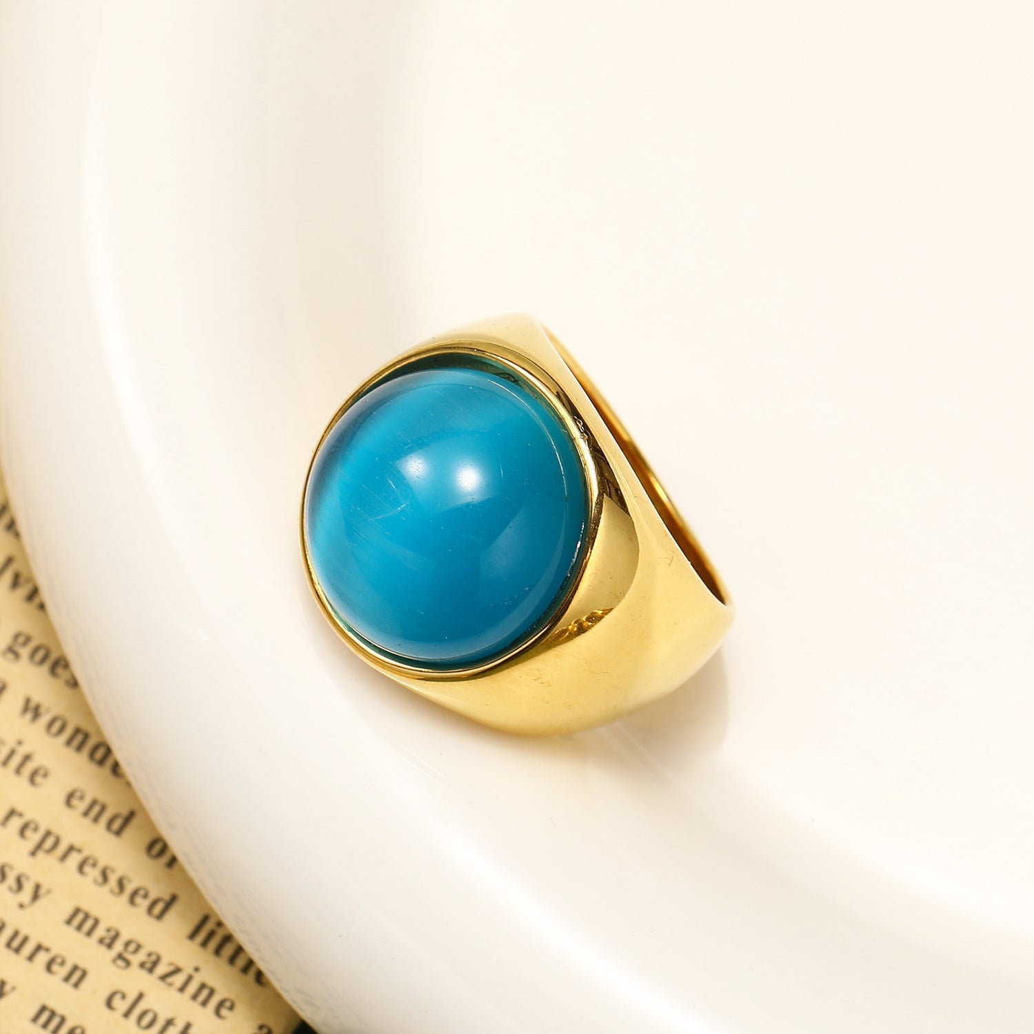 Large Cat's Eye Gemstone Ring – Liora