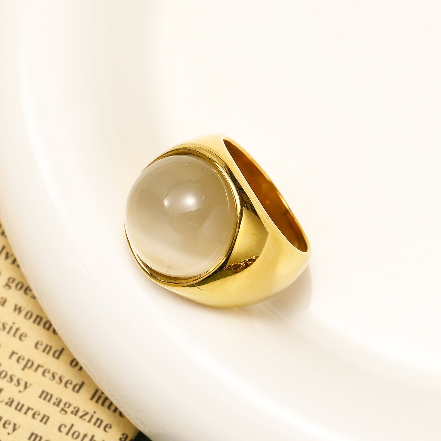 Large Cat's Eye Gemstone Ring – Liora