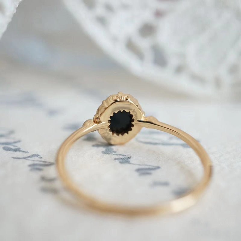 Black Agate | Natural Black Agate Ring for Women