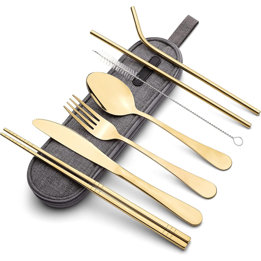 Portable Stainless Steel Cutlery Set - Travel Essential!