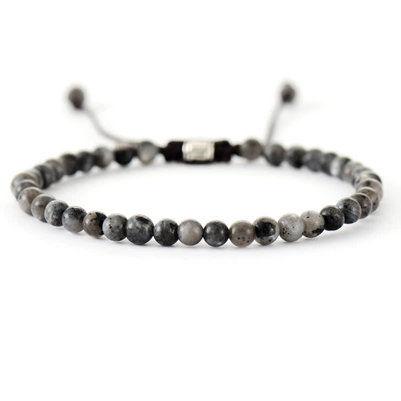 Natural Stone Beads Adjustable Braided Bracelet – Aisha