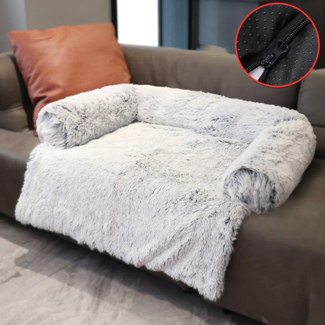 Winter Luxury Dog Sofa Bed - PawLounge Snowflake Edition