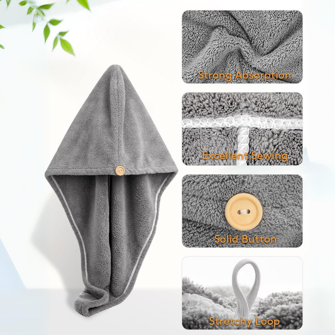 Microfibre Hair Towel Wrap – Pack of 3