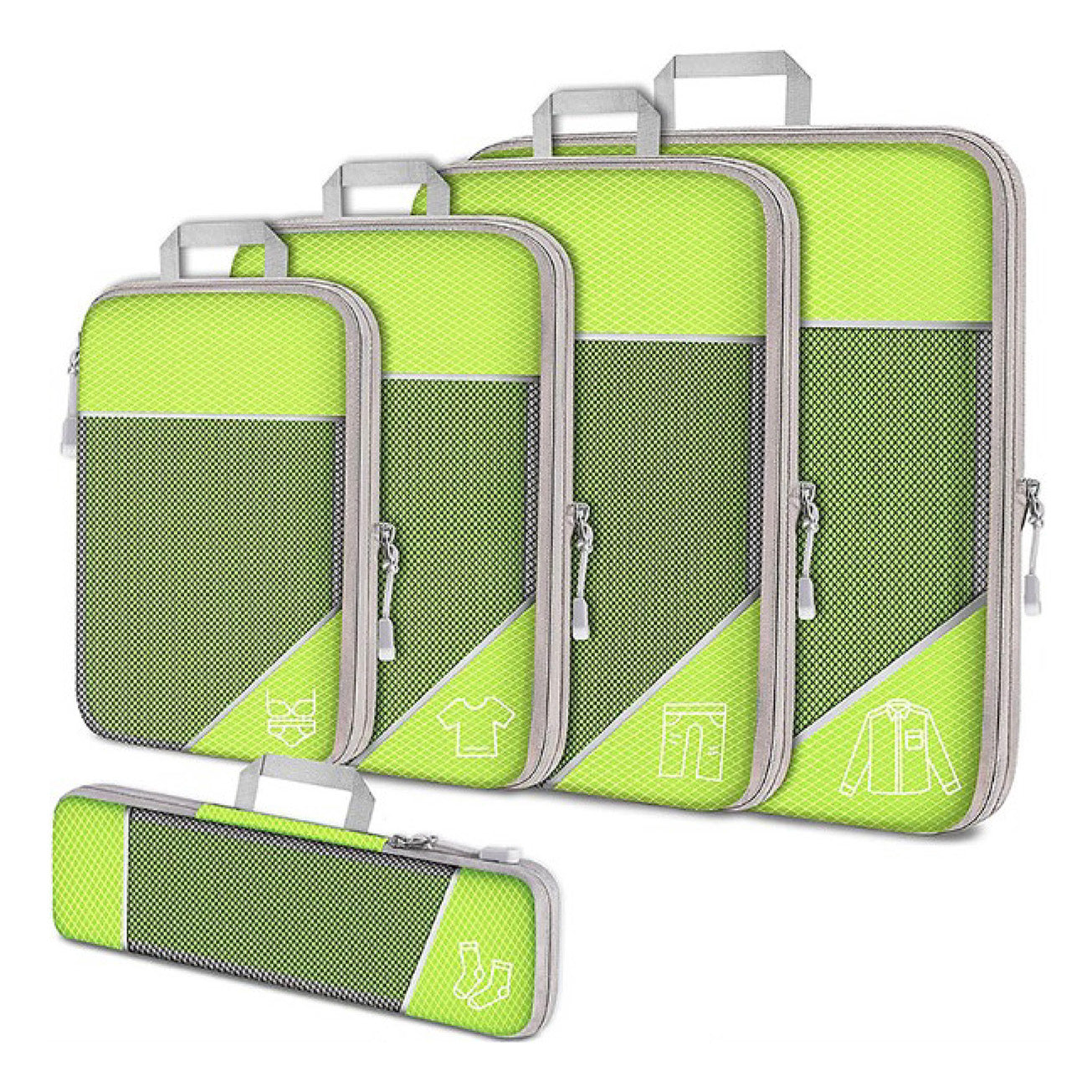 Compression Travel Organisers | Smart Packing Solution | Space-Saving Travel Cubes | Perfect for Holidays & Business Trips | 5-Piece Set | Lightweight & Durable | Maximum Space Saving | Adventurous Travel Companions
