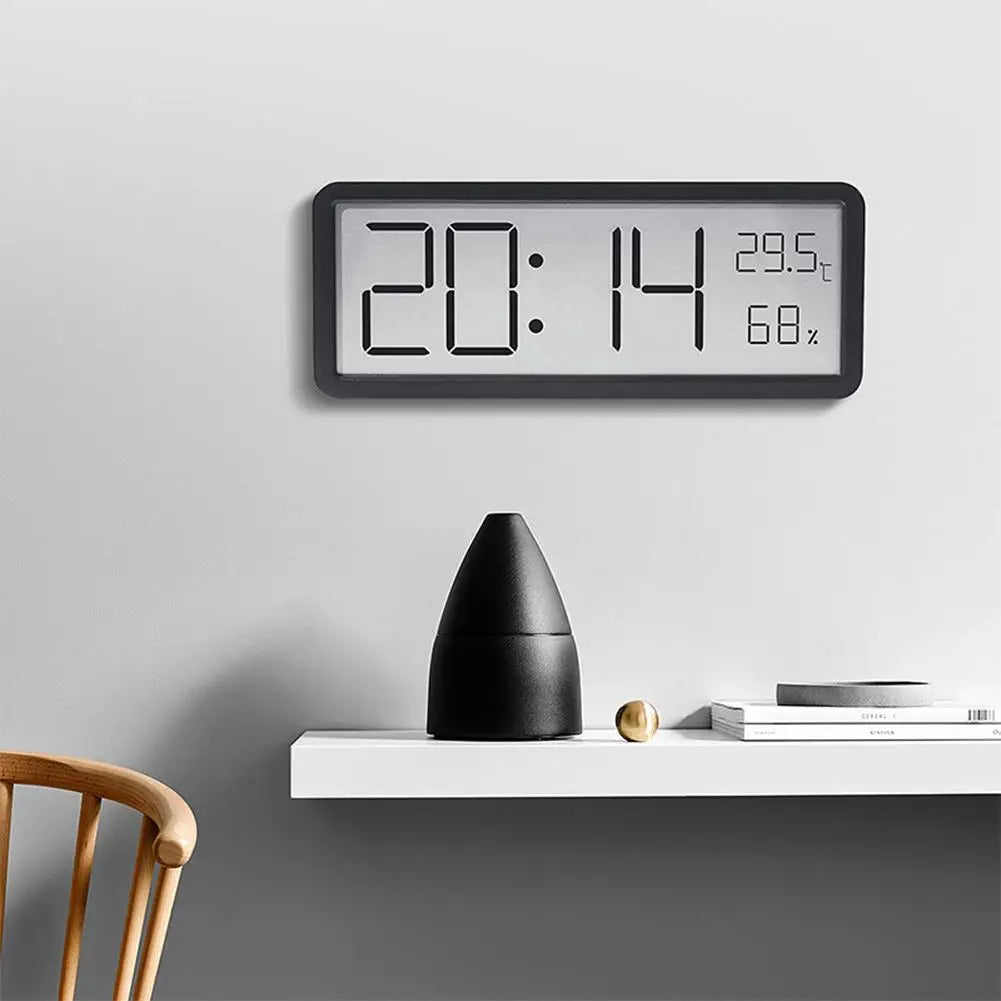 Large Digital Wall Clock - LED Display with Temperature