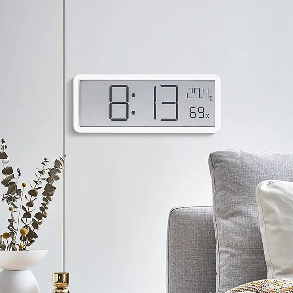 Large Digital Wall Clock - LED Display with Temperature