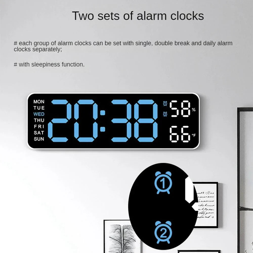Large Digital Alarm Clock | Multifunctional Display | USB Powered