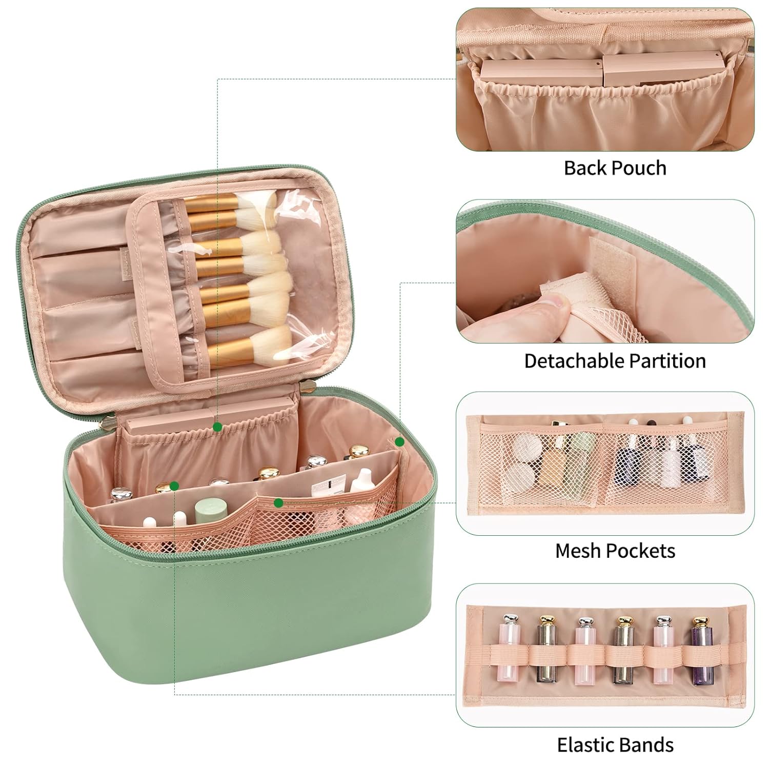 Travel-Friendly Makeup Organizer with Dividers