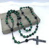 Tiger's Eye and Lapis Lazuli Cross Rosary Necklace for Men – Orion