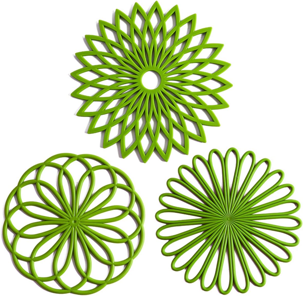 Set of 3 Silicone Coasters: Heat-Resistant Heat Pads