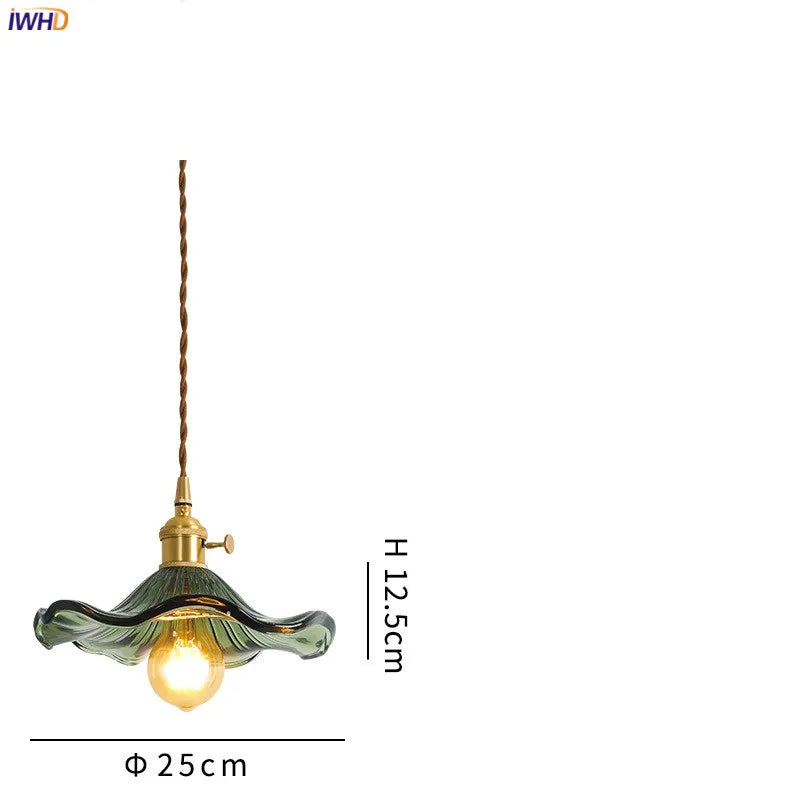 Nordic Design LED Pendant Light | Colourful Glass and Copper Lighting for Bedrooms, Living Rooms & Bars