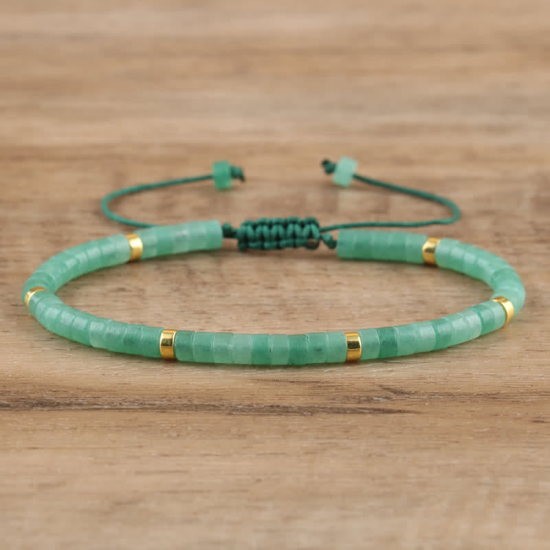 Braided Bracelet with 2.4 mm Natural Stone Beads – Seraphina