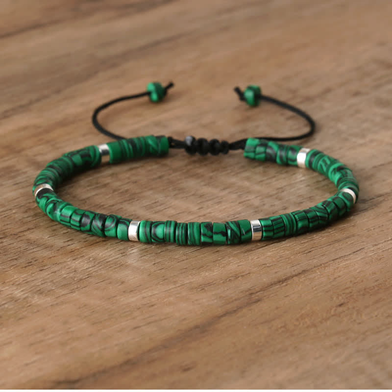 Braided Bracelet with 2.4 mm Natural Stone Beads – Seraphina