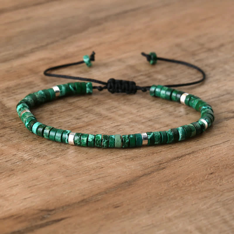 Braided Bracelet with 2.4 mm Natural Stone Beads – Seraphina
