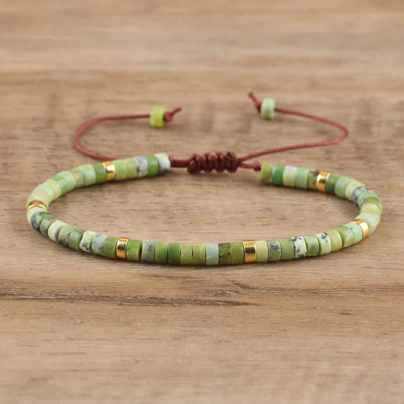 Braided Bracelet with 2.4 mm Natural Stone Beads – Seraphina