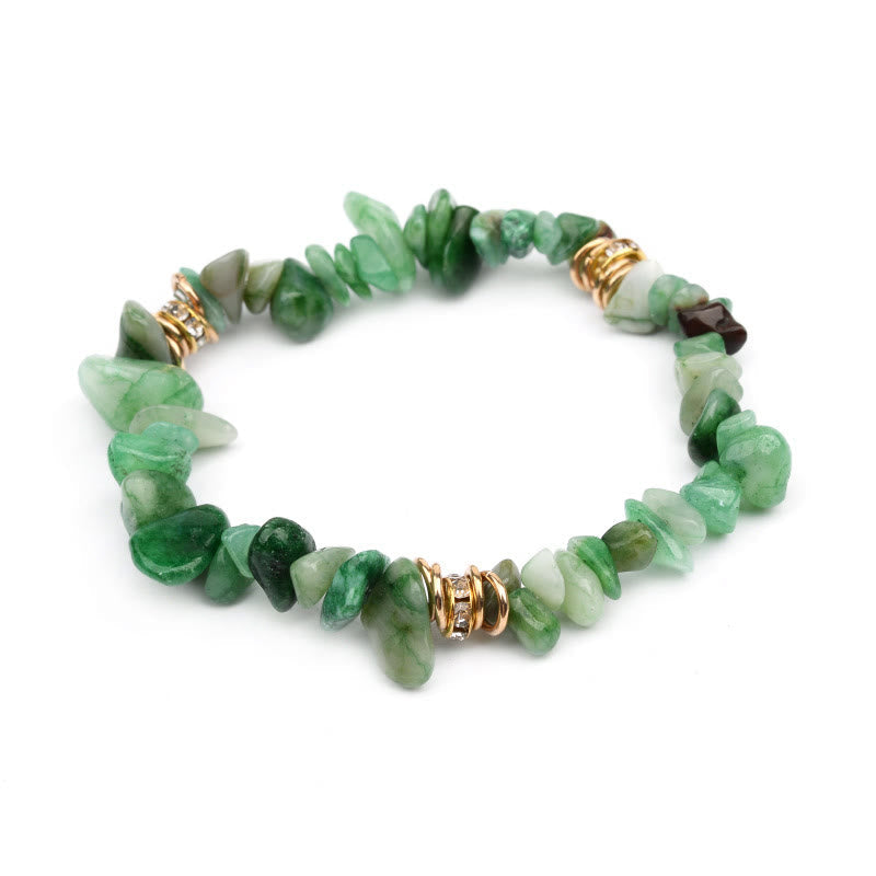 Stylish Bracelet Made of Natural Stones and Crystal Beads - Celine