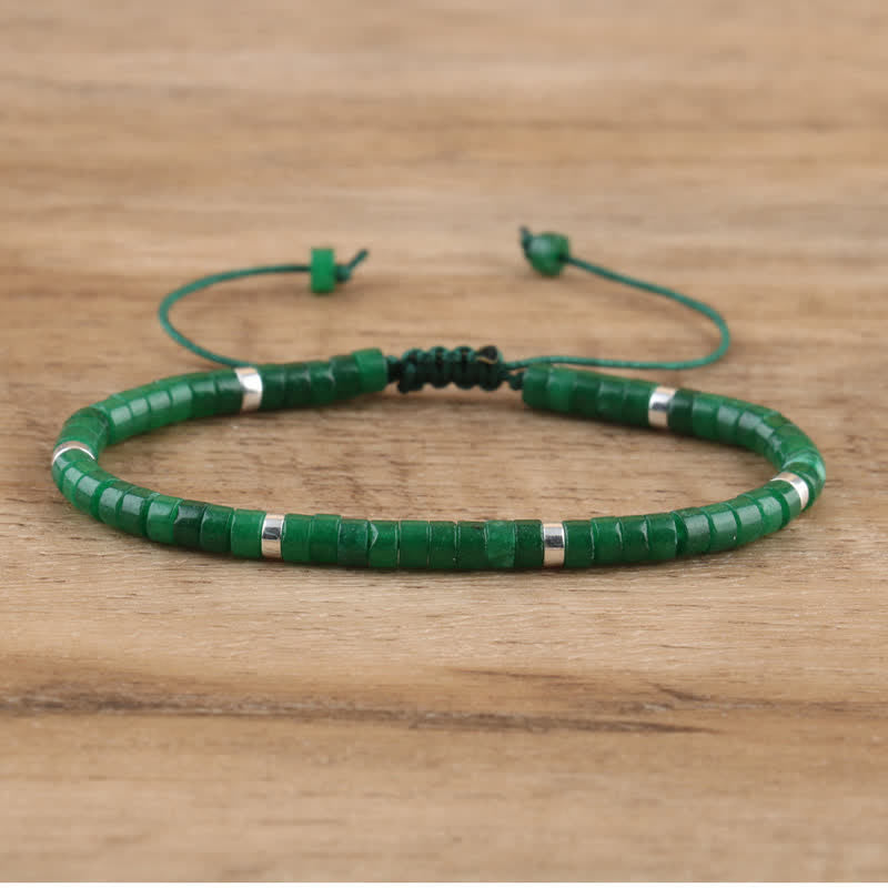 Braided Bracelet with 2.4 mm Natural Stone Beads – Seraphina