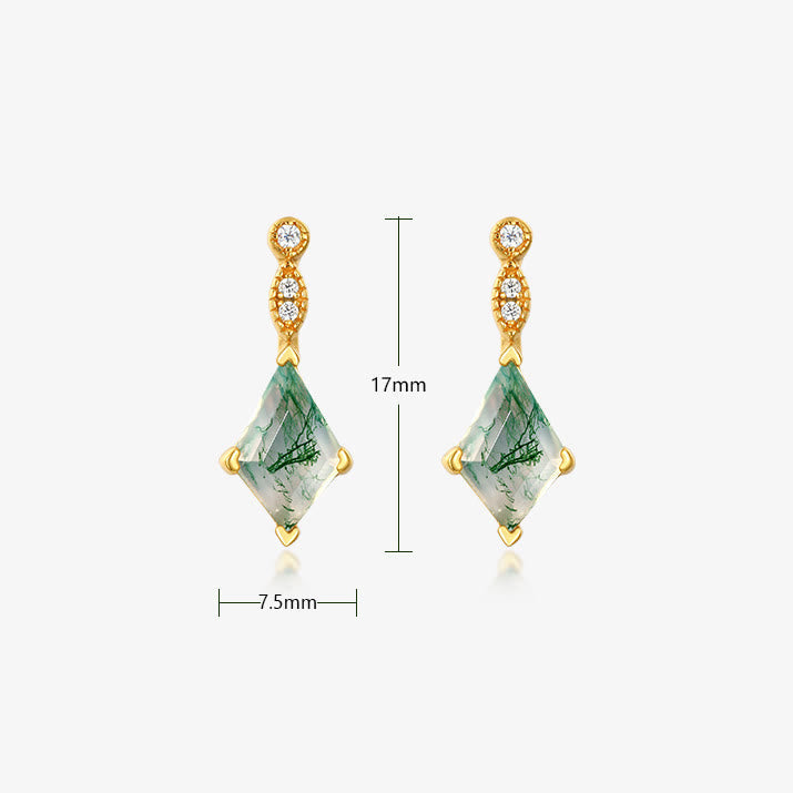 Moss Agate and White Zircon Jewellery Set – Lana