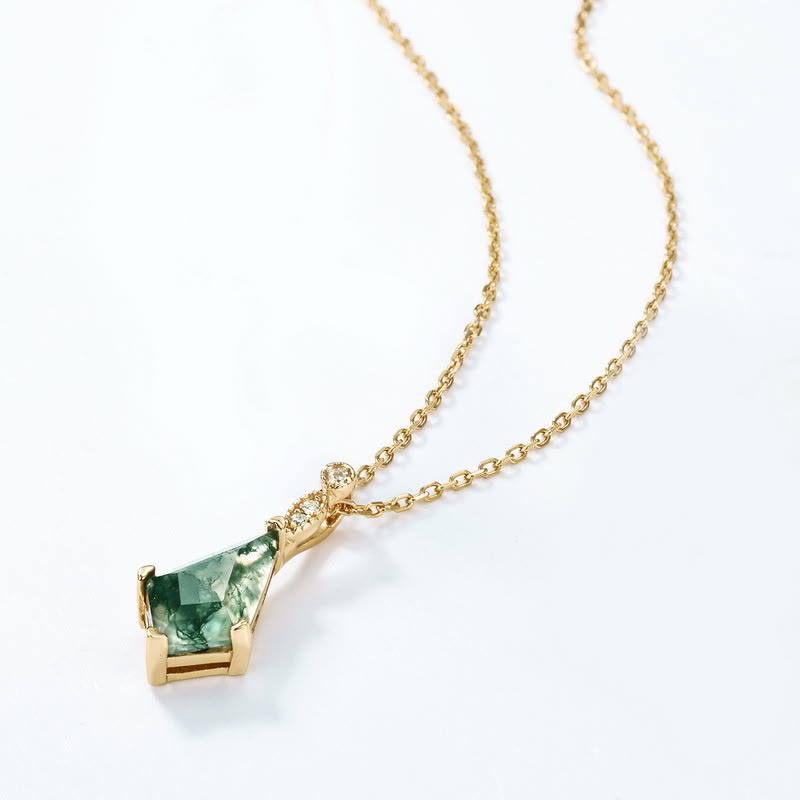 Moss Agate and White Zircon Jewellery Set – Lana