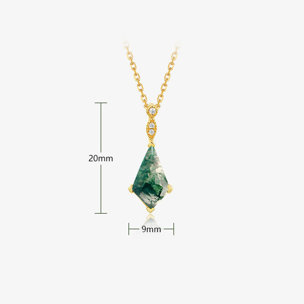 Moss Agate and White Zircon Jewellery Set – Lana