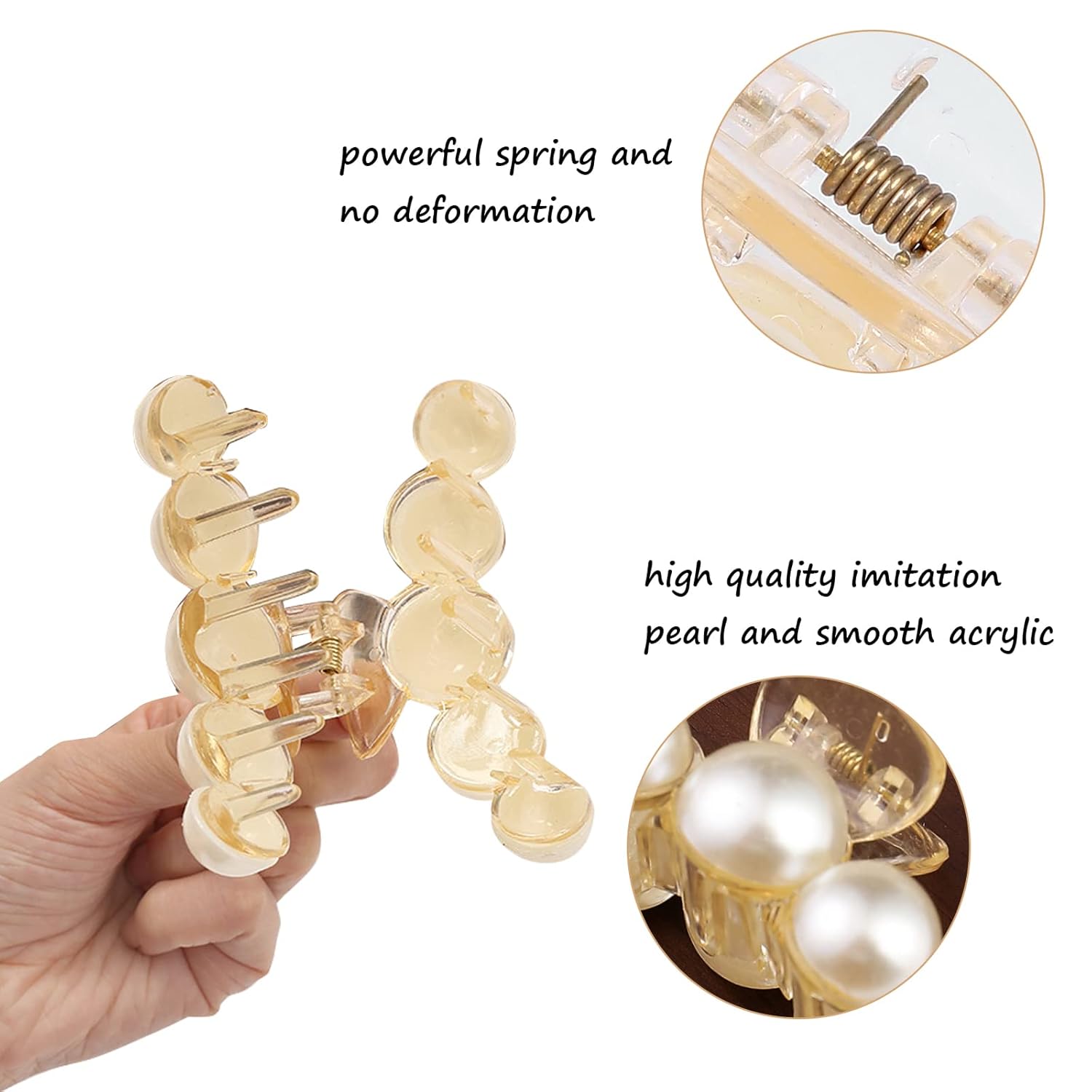 Stylish Pearl Hair Clips - Pack of 4