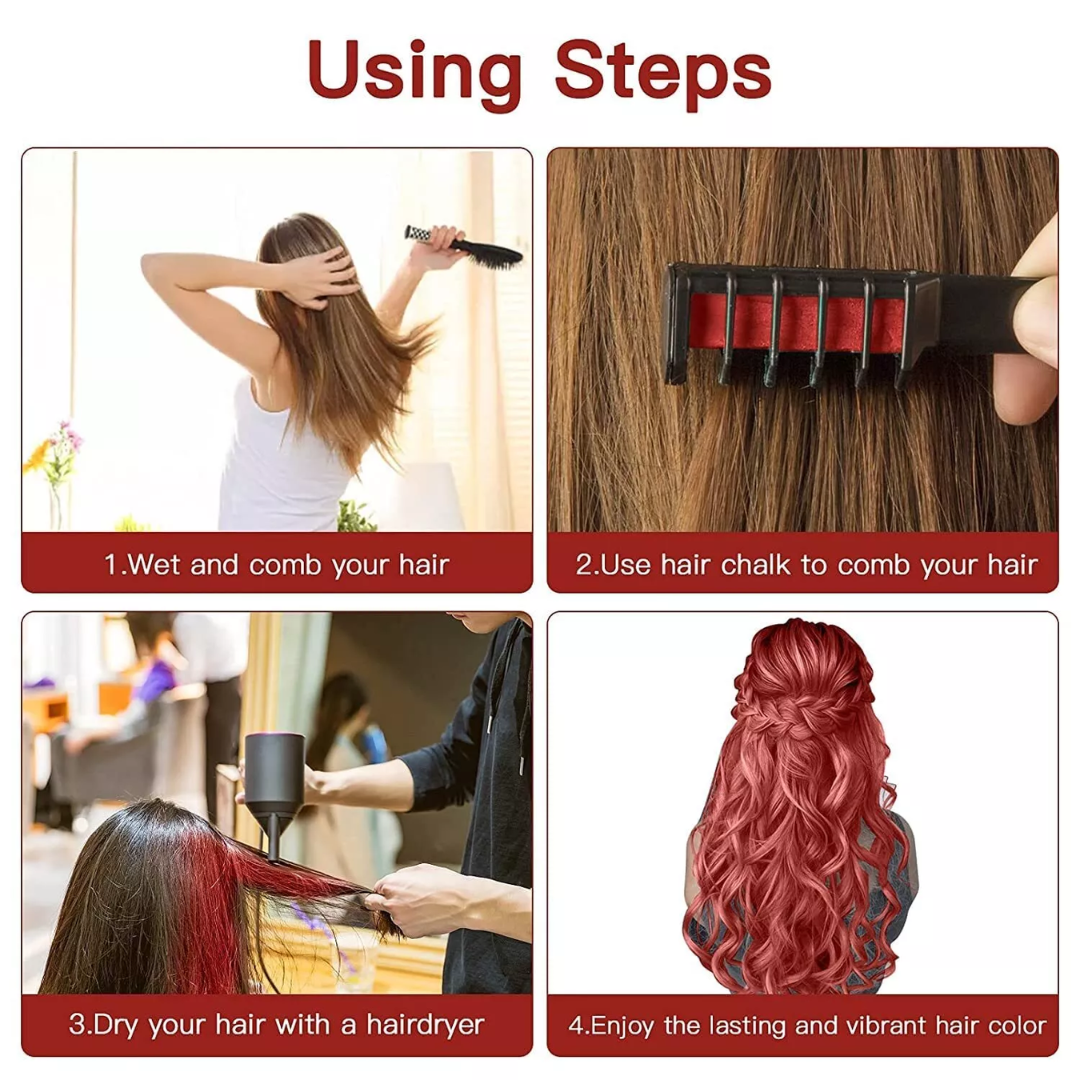 Washable Hair Chalk Comb – Fun Temporary Hair Colour