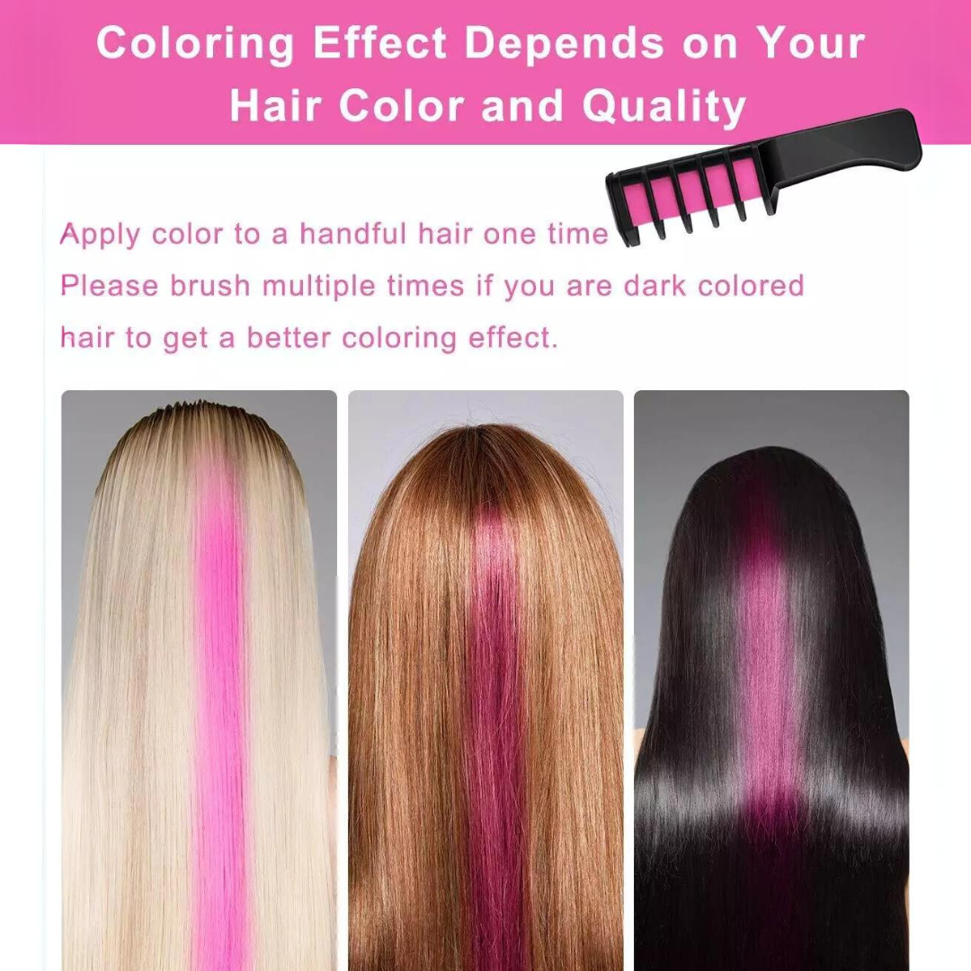Washable Hair Chalk Comb – Fun Temporary Hair Colour